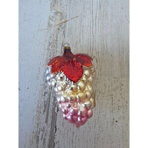 Antique grape leaf glass ornament mercury Xmas tree